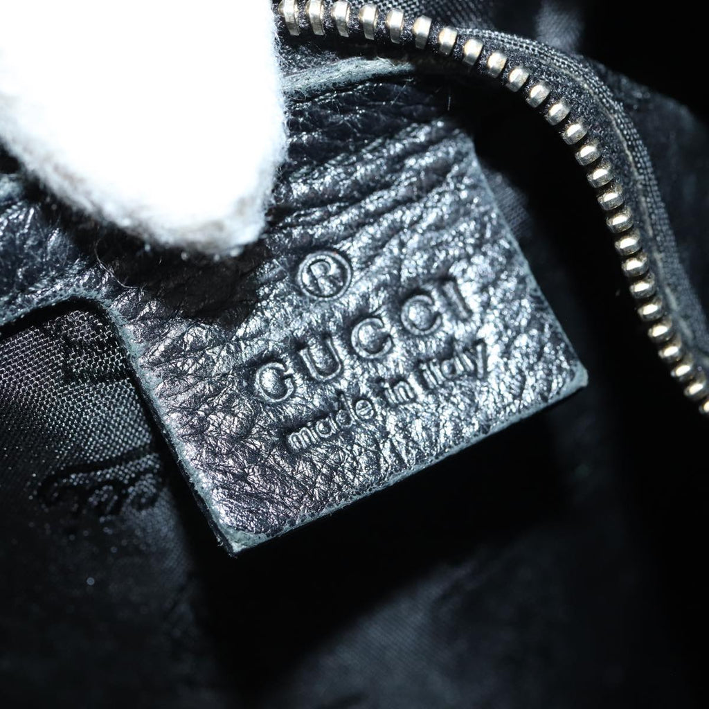 GUCCI Hand Bag Enamel 2way Black Gold 185566 86648