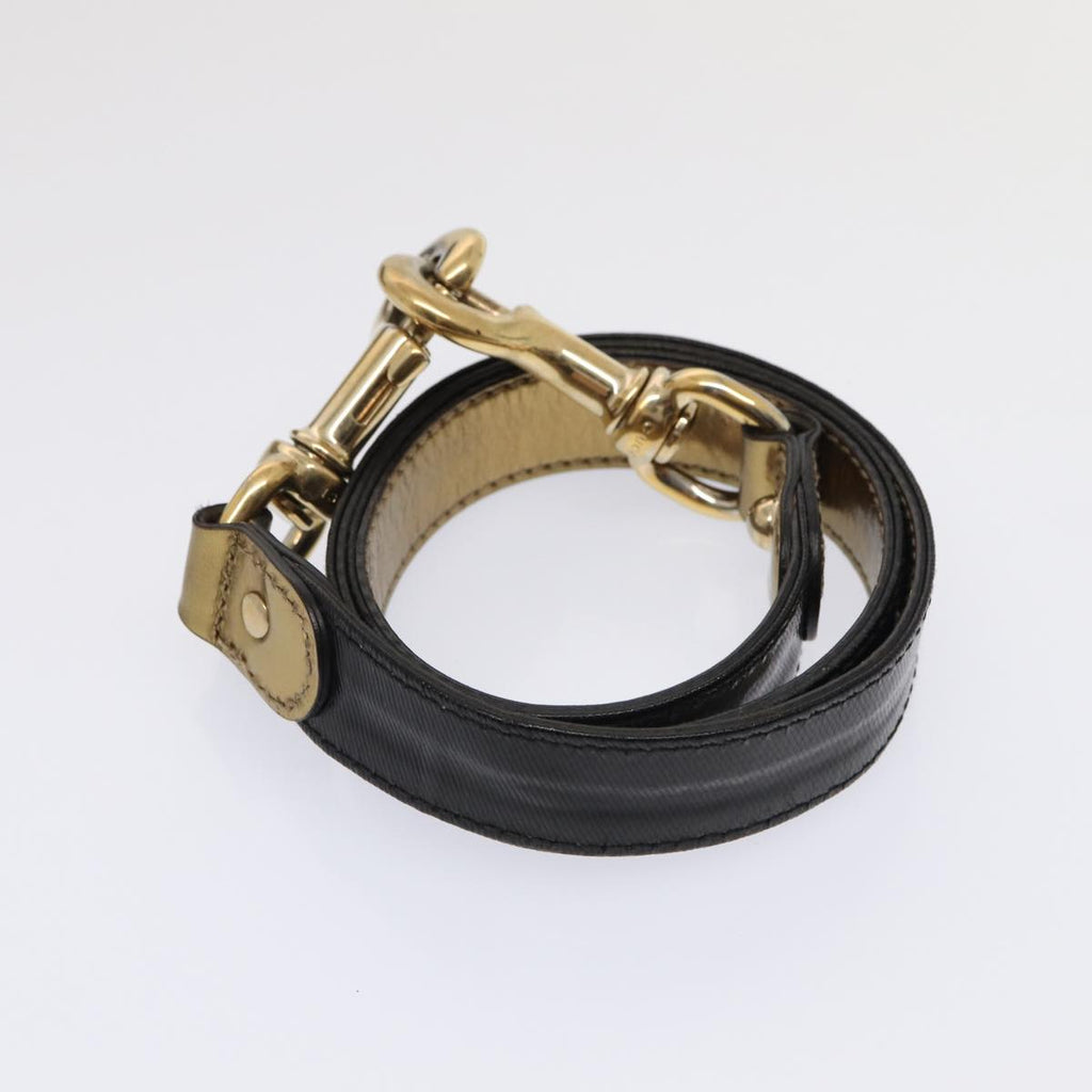 GUCCI Hand Bag Enamel 2way Black Gold 185566 86648