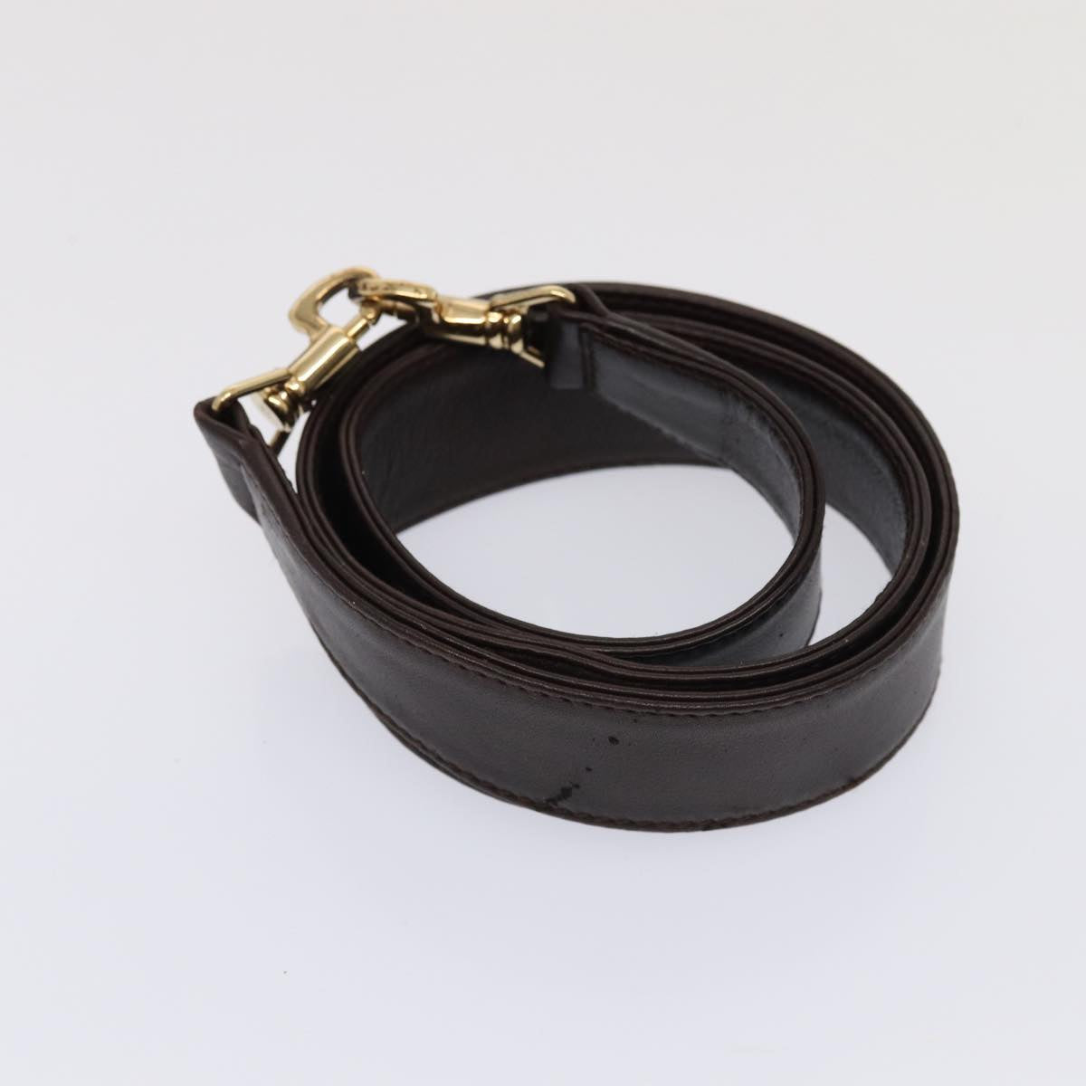 GUCCI Bamboo Shoulder Bag Leather 2way Black Gold 86650
