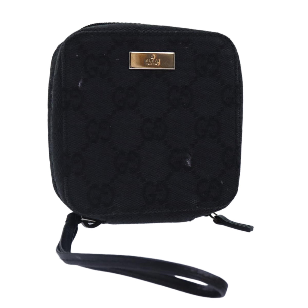 GUCCI GG Canvas Pouch Black Silver 039 1094 86678