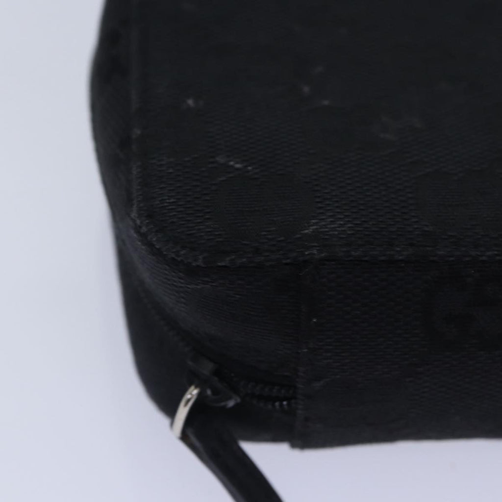 GUCCI GG Canvas Pouch Black Silver 039 1094 86678