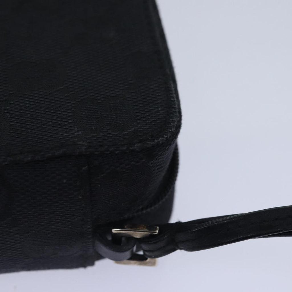 GUCCI GG Canvas Pouch Black Silver 039 1094 86678