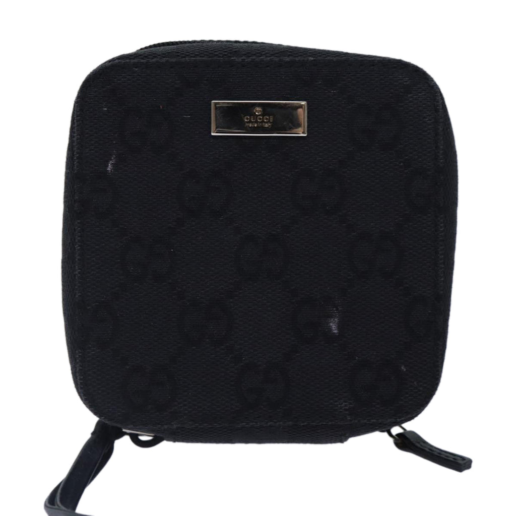 GUCCI GG Canvas Pouch Black Silver 039 1094 86678