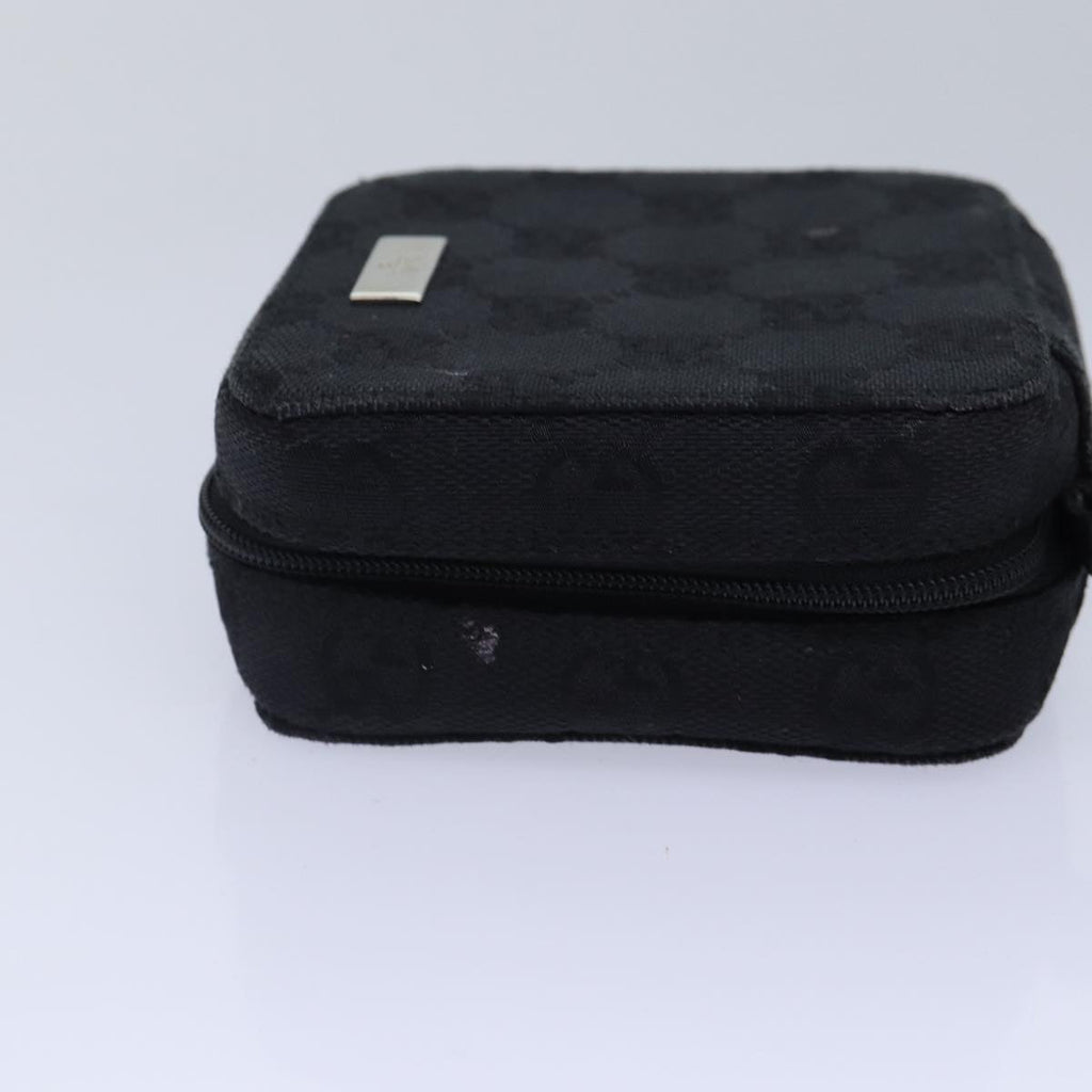 GUCCI GG Canvas Pouch Black Silver 039 1094 86678