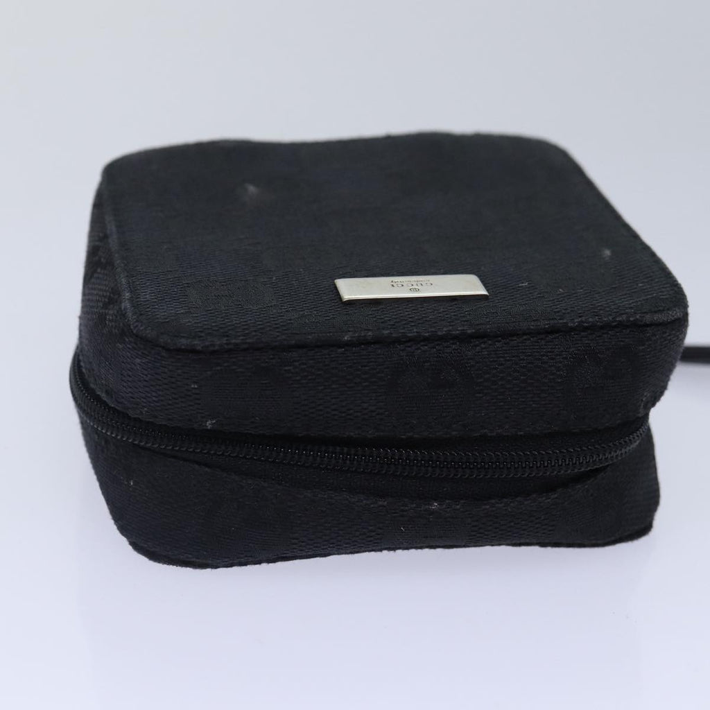 GUCCI GG Canvas Pouch Black Silver 039 1094 86678