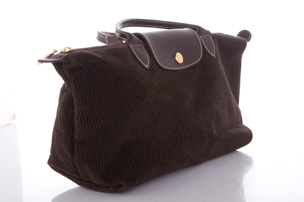Longchamp Brown Courdoroy Handbag