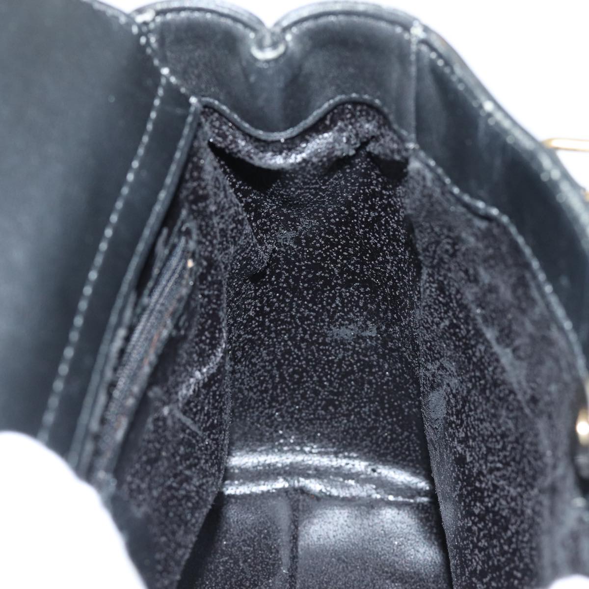 GUCCI Bamboo Hand Bag Leather 2way Black Gold 000 123 0316 86705