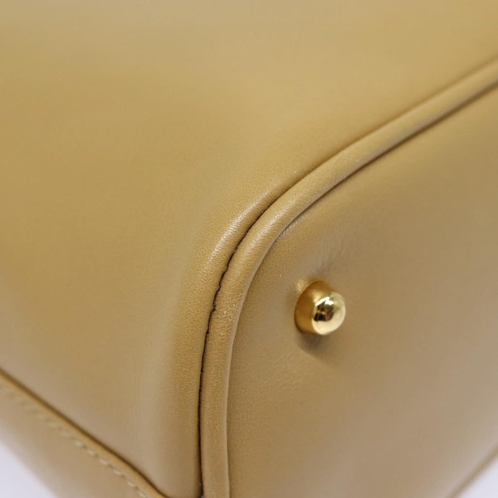 GUCCI Bamboo Hand Bag Leather 2way Beige Gold 000 2058 0290 86706