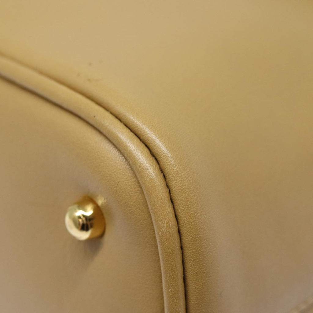 GUCCI Bamboo Hand Bag Leather 2way Beige Gold 000 2058 0290 86706