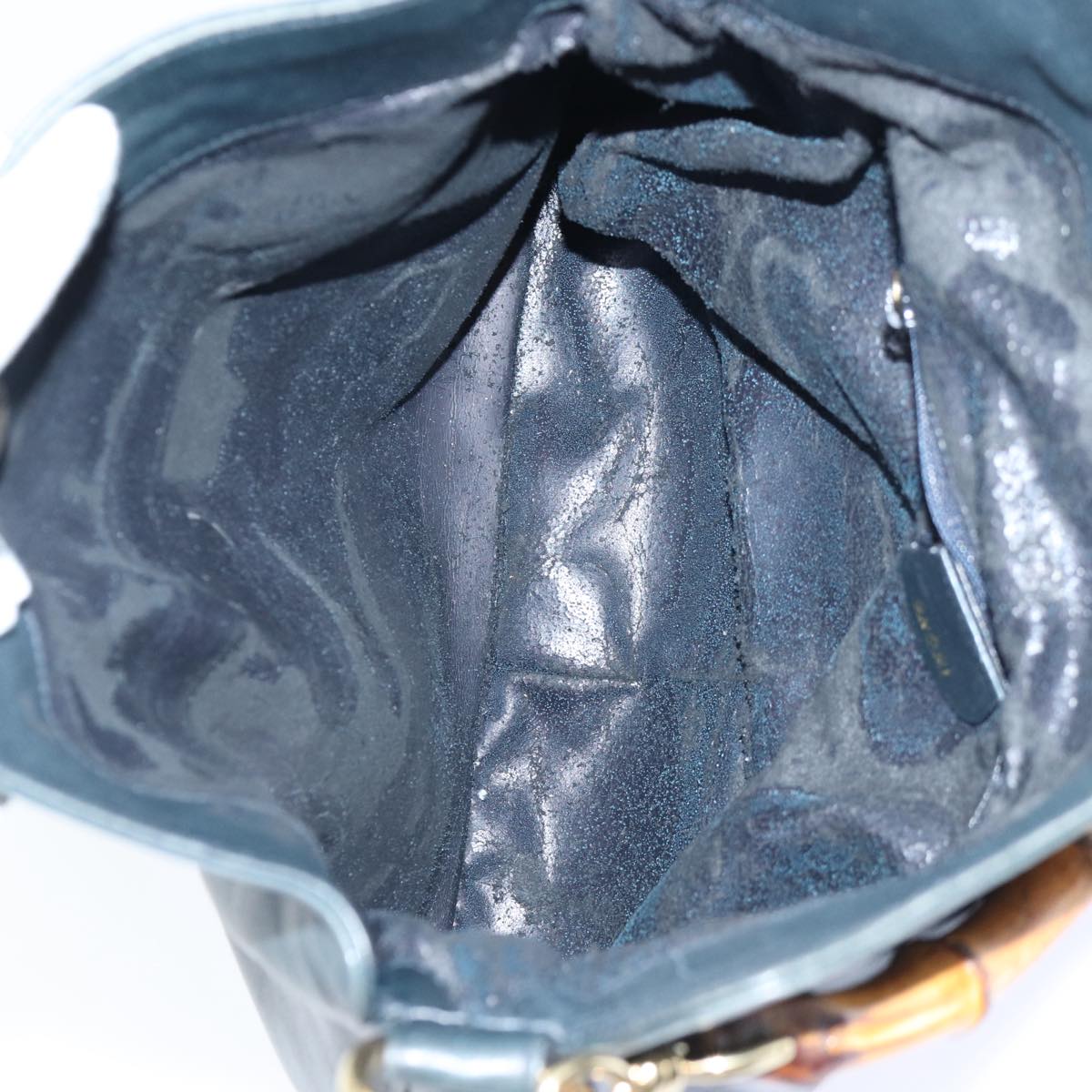 GUCCI Hand Bag Leather 2way Navy Gold 001 0166 1638 86728