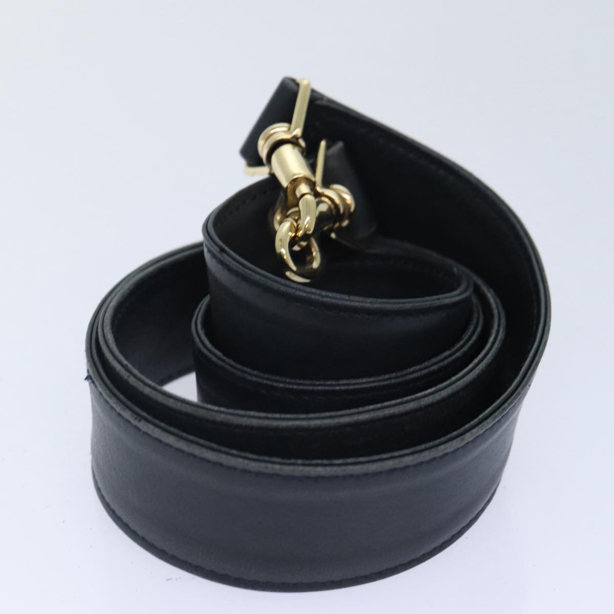 GUCCI Hand Bag Leather 2way Navy Gold 001 0166 1638 86728