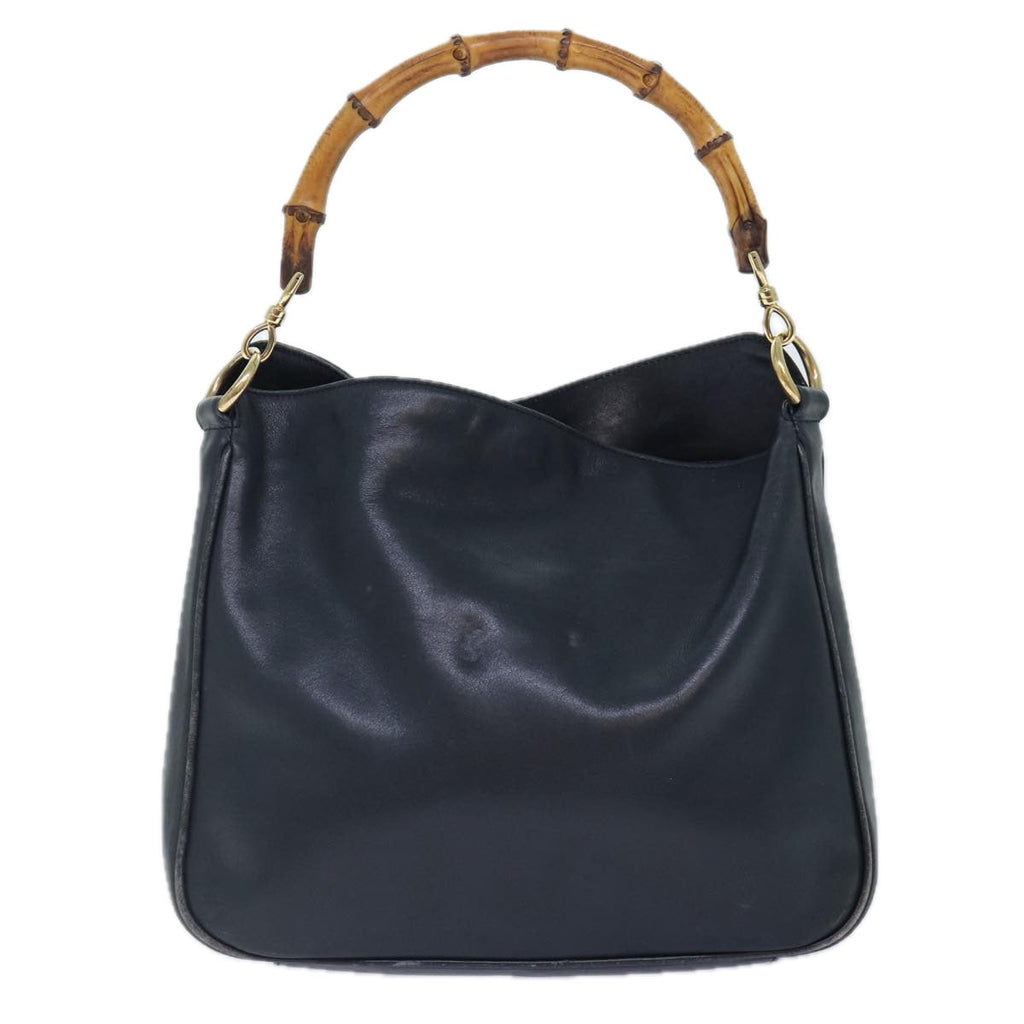 GUCCI Hand Bag Leather 2way Navy Gold 001 0166 1638 86728