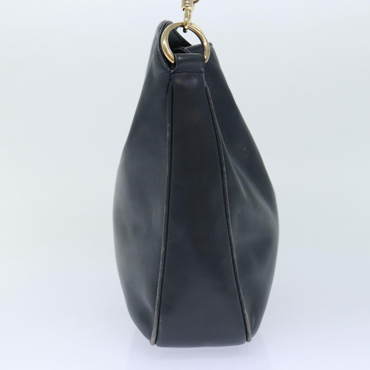 GUCCI Hand Bag Leather 2way Navy Gold 001 0166 1638 86728