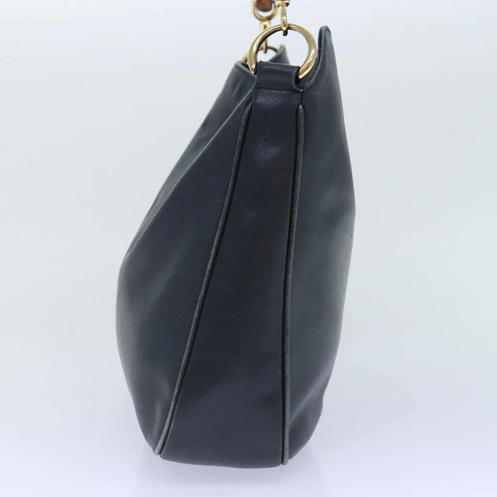GUCCI Hand Bag Leather 2way Navy Gold 001 0166 1638 86728