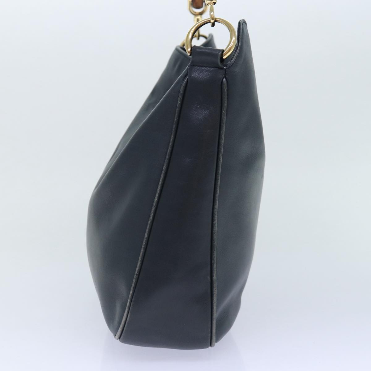 GUCCI Hand Bag Leather 2way Navy Gold 001 0166 1638 86728