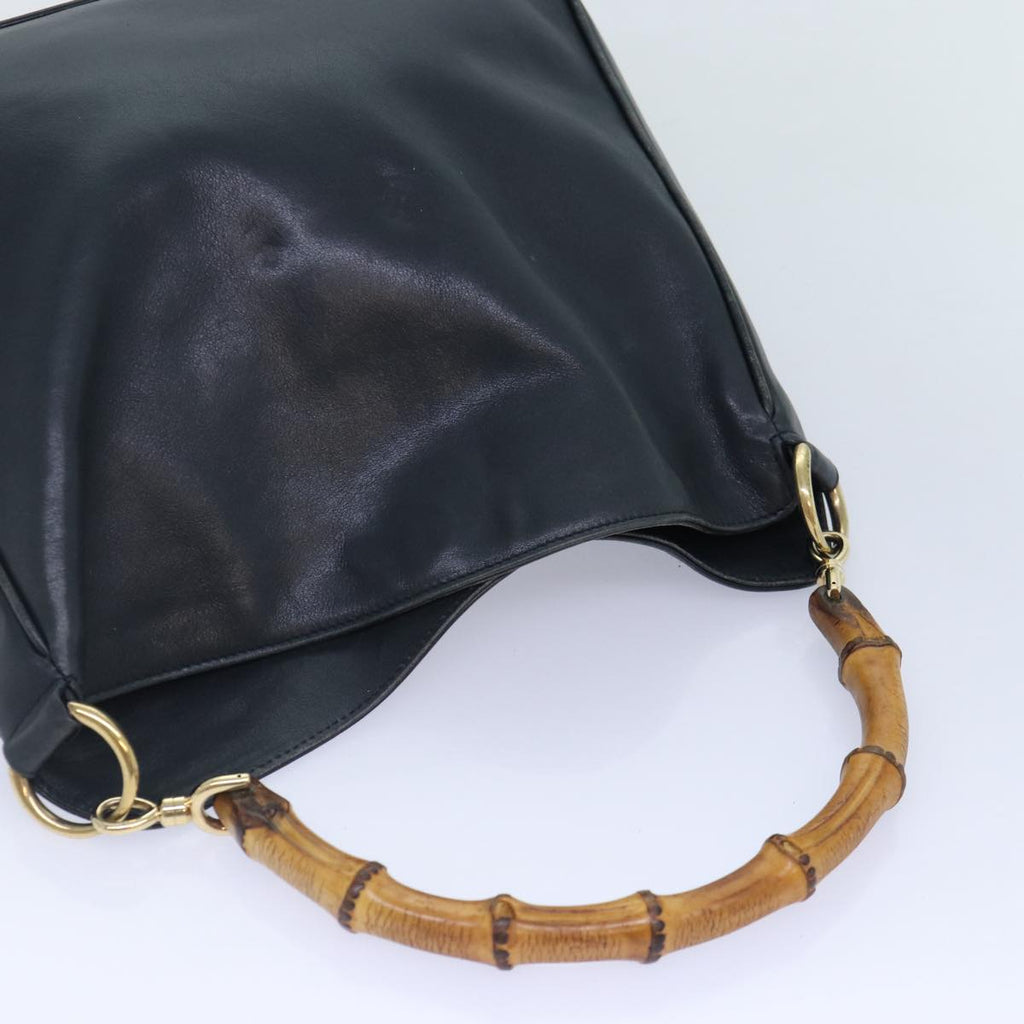 GUCCI Hand Bag Leather 2way Navy Gold 001 0166 1638 86728