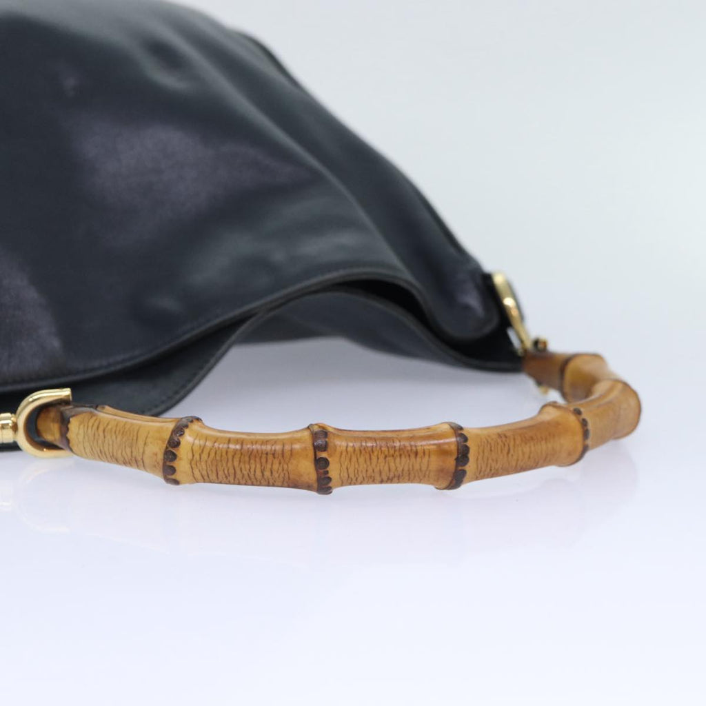 GUCCI Hand Bag Leather 2way Navy Gold 001 0166 1638 86728