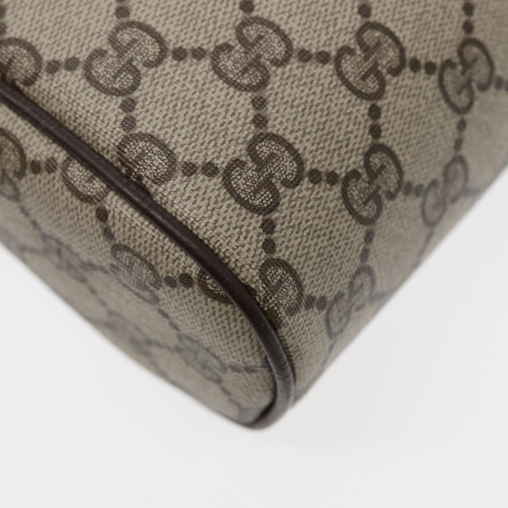 GUCCI GG Supreme Web Sherry Line Clutch Bag PVC Beige Red 75 01 012 86824