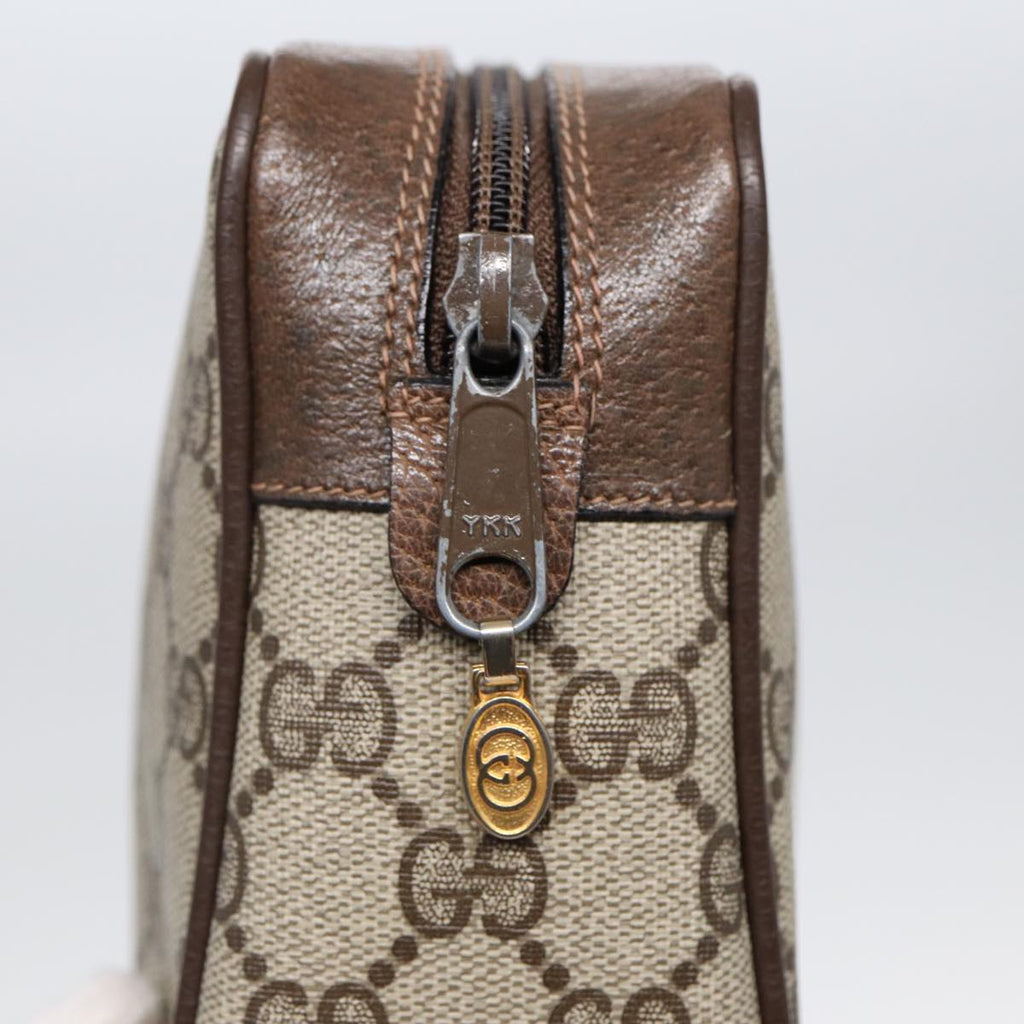GUCCI GG Supreme Web Sherry Line Clutch Bag PVC Beige Red 75 01 012 86824