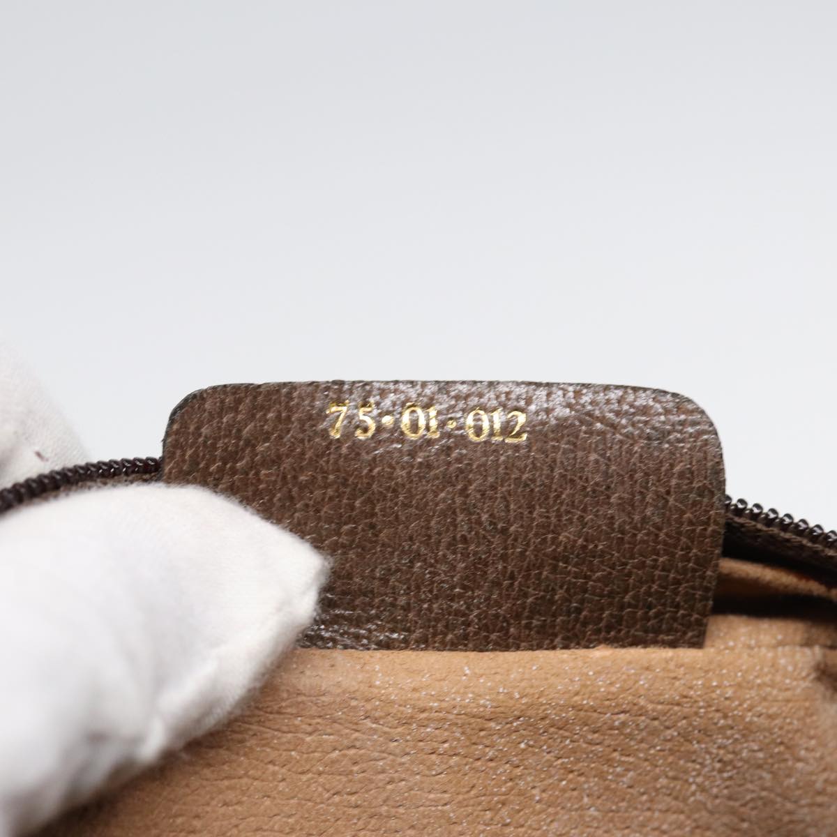 GUCCI GG Supreme Web Sherry Line Clutch Bag PVC Beige Red 75 01 012 86824