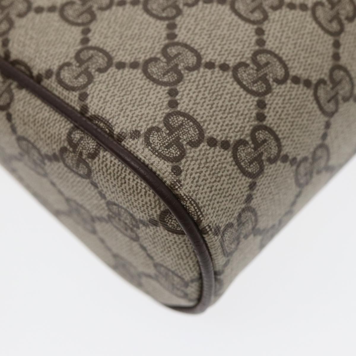 GUCCI GG Supreme Web Sherry Line Clutch Bag PVC Beige Red 75 01 012 86824