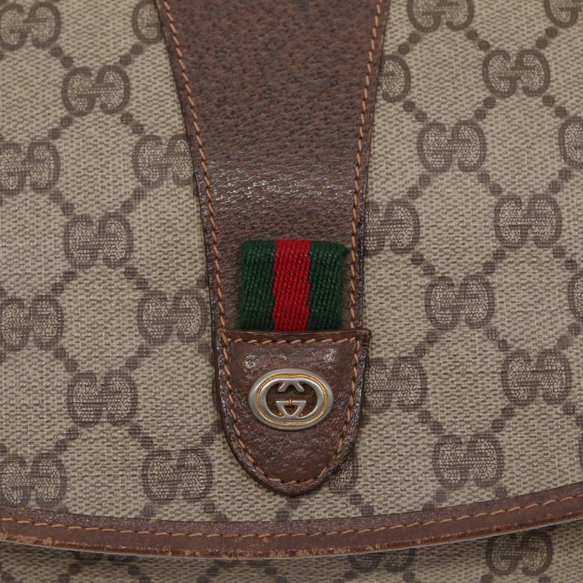 GUCCI GG Supreme Web Sherry Line Clutch Bag PVC Beige Red 89 01 030 86825