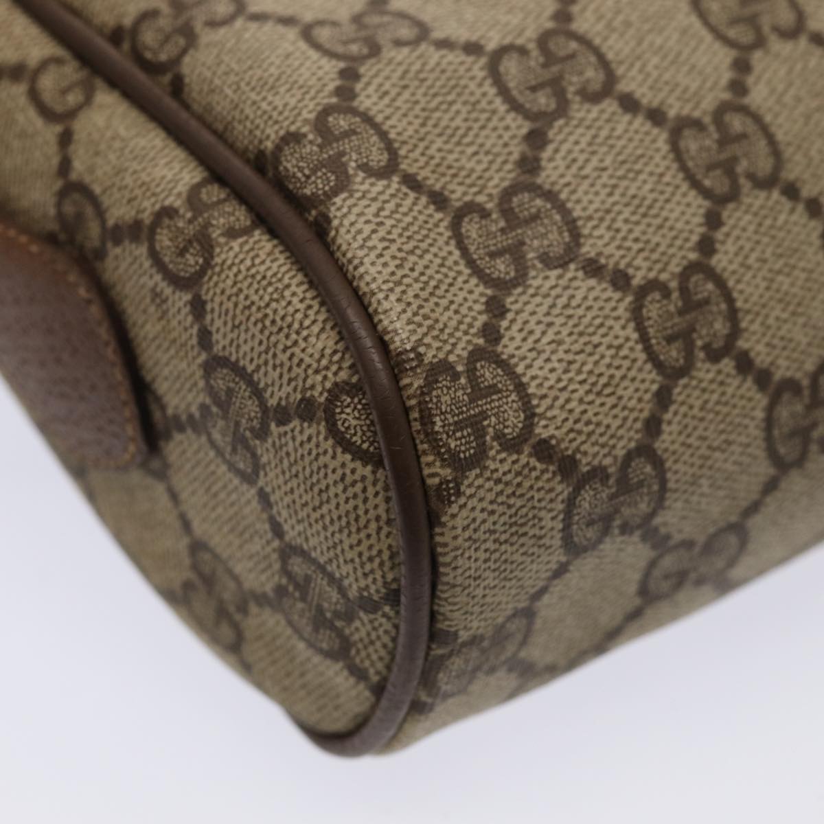 GUCCI GG Supreme Web Sherry Line Shoulder Bag Beige Gold 98 02 004 86829