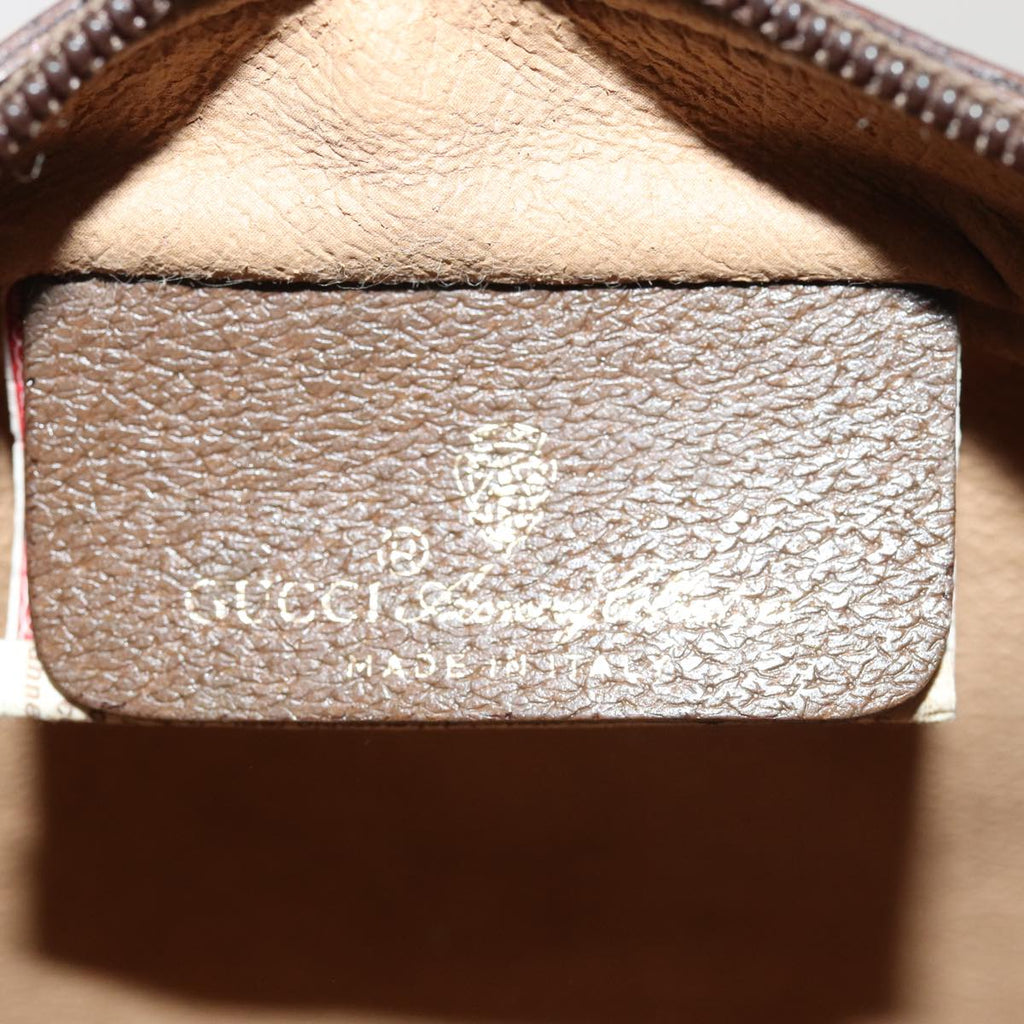 GUCCI GG Supreme Web Sherry Line Shoulder Bag Beige Gold 98 02 004 86829