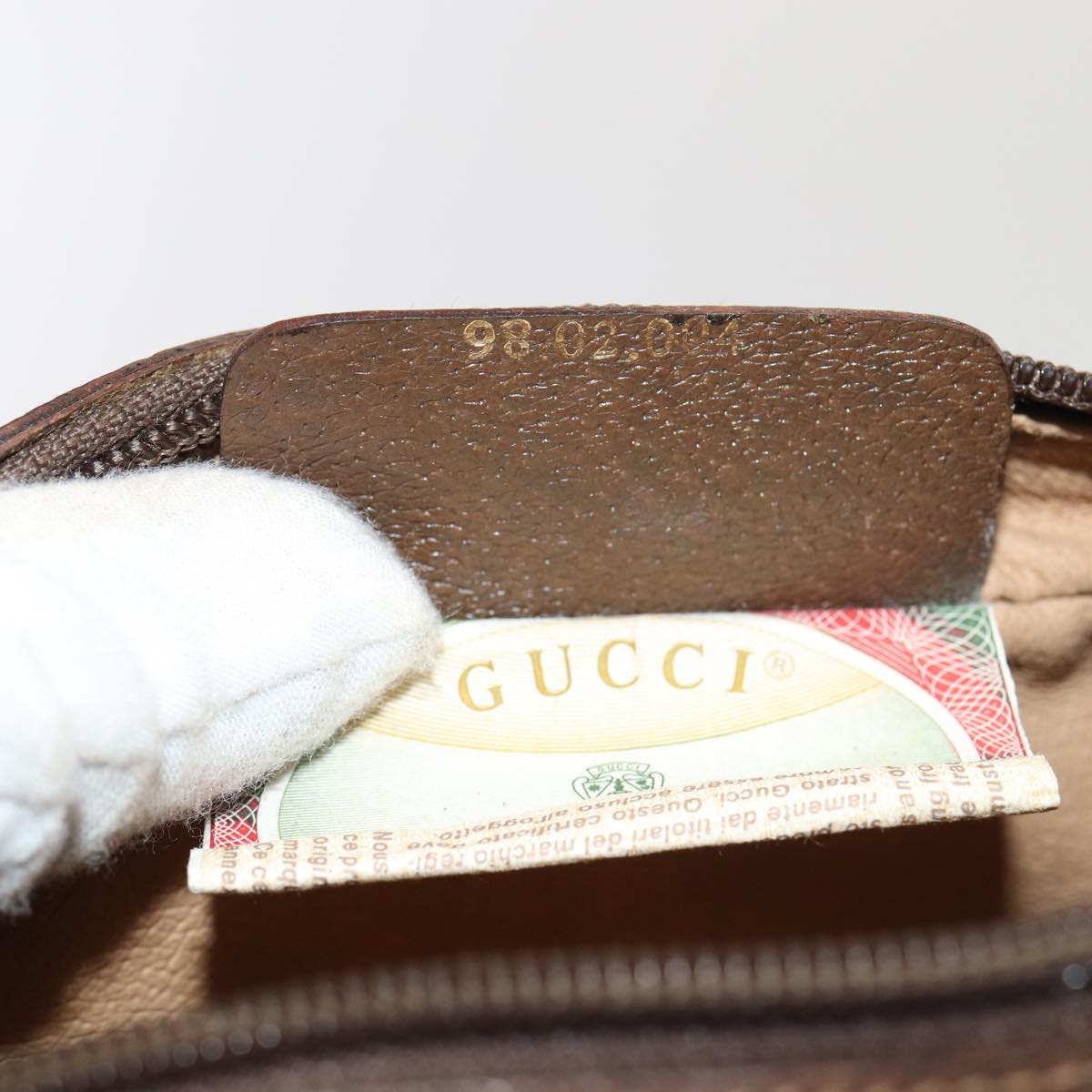 GUCCI GG Supreme Web Sherry Line Shoulder Bag Beige Gold 98 02 004 86829