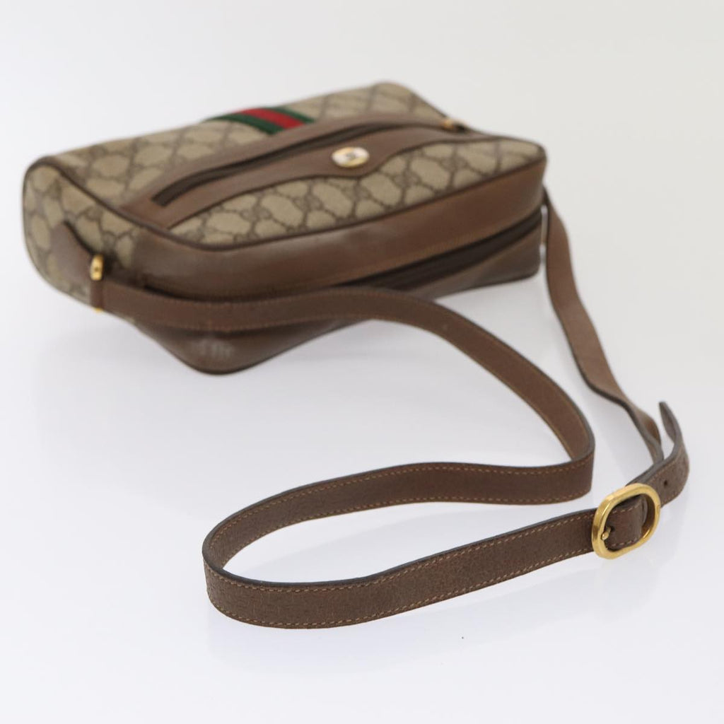 GUCCI GG Supreme Web Sherry Line Shoulder Bag Beige Gold 98 02 004 86829
