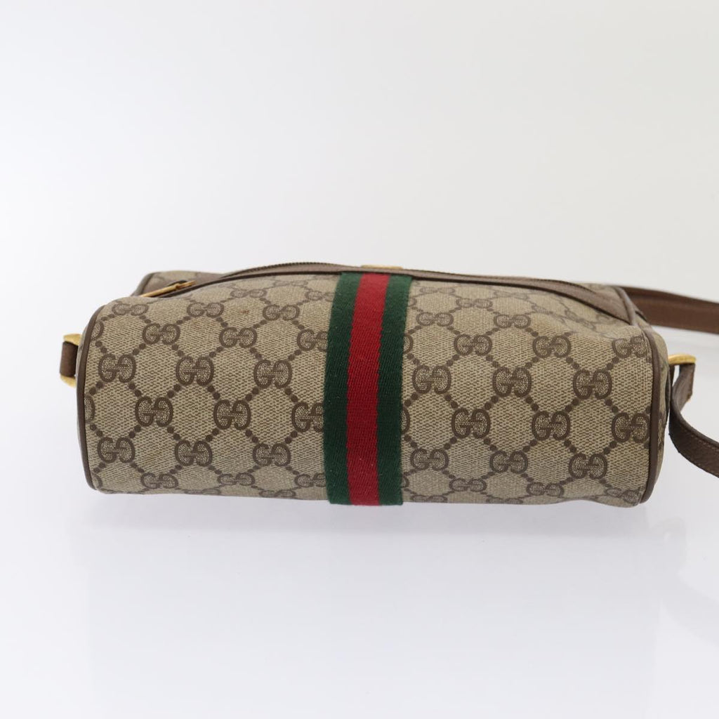 GUCCI GG Supreme Web Sherry Line Shoulder Bag Beige Gold 98 02 004 86829