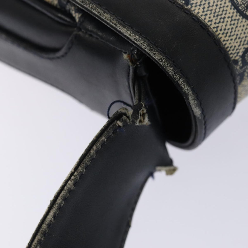 GUCCI GG Supreme Shoulder Bag PVC Leather Navy Gold 86830