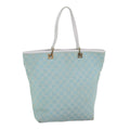 GUCCI GG Canvas Tote Bag Light Blue Gold 002 1098 1705 86897