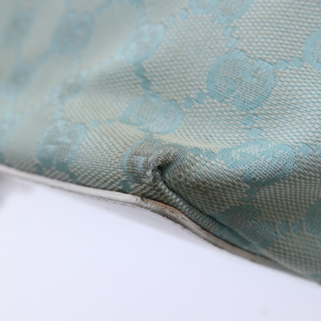 GUCCI GG Canvas Tote Bag Light Blue Gold 002 1098 1705 86897
