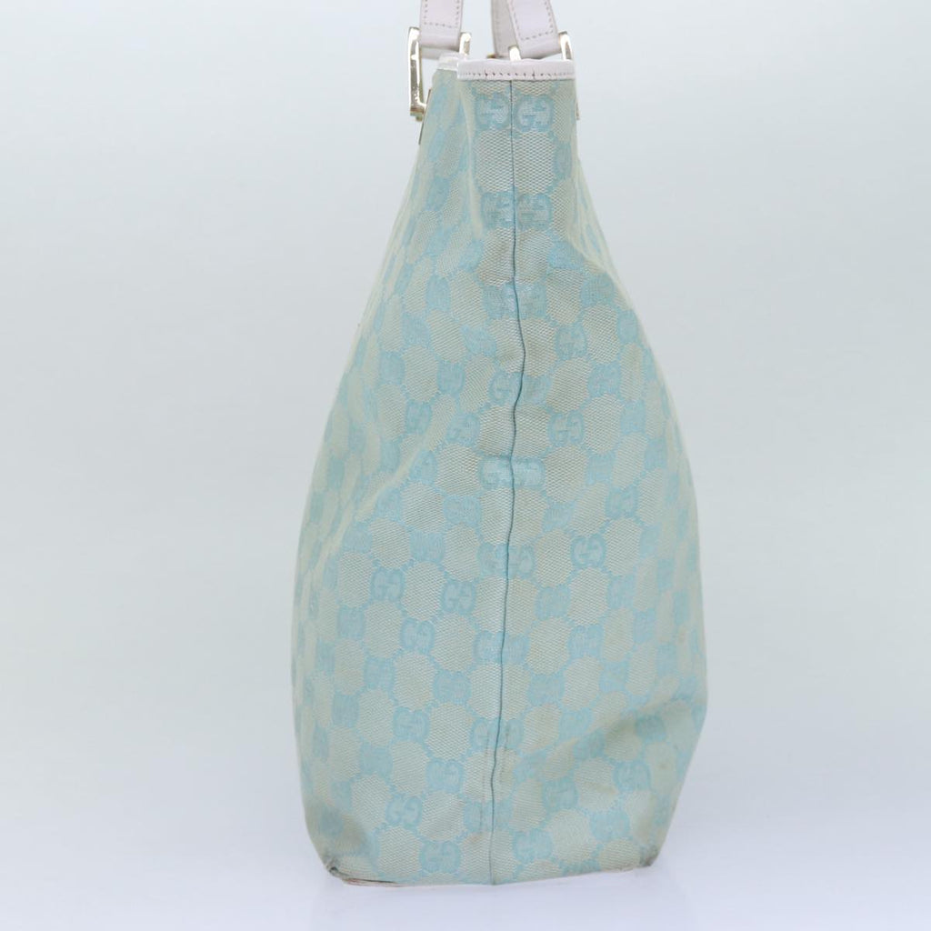 GUCCI GG Canvas Tote Bag Light Blue Gold 002 1098 1705 86897
