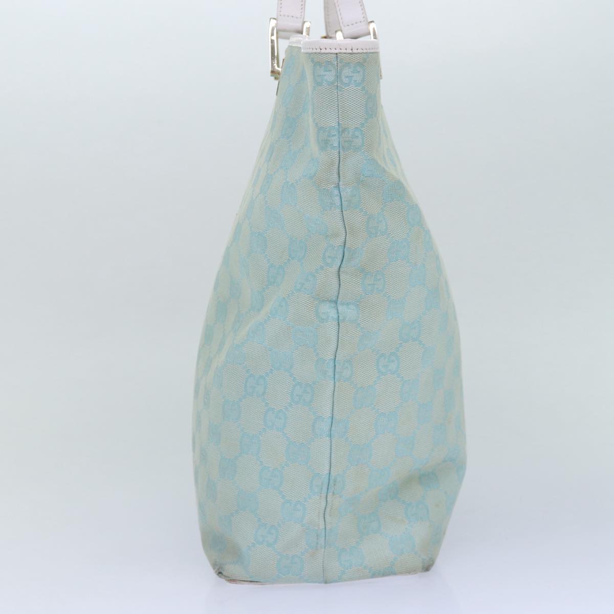 GUCCI GG Canvas Tote Bag Light Blue Gold 002 1098 1705 86897
