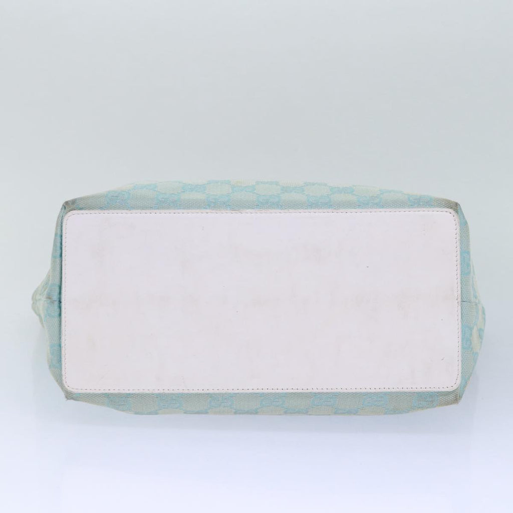 GUCCI GG Canvas Tote Bag Light Blue Gold 002 1098 1705 86897
