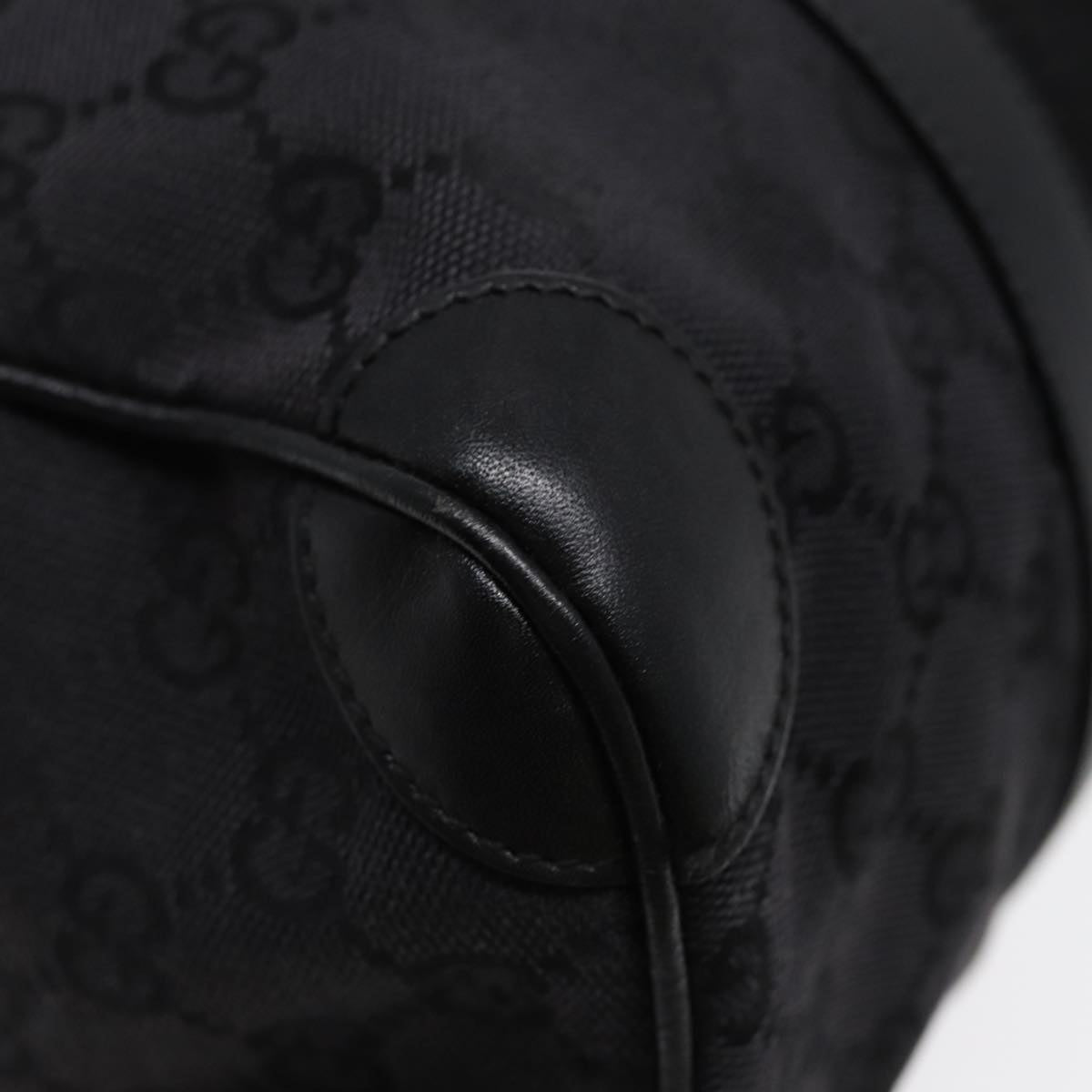 GUCCI GG Canvas Hand Bag Black Silver 000 0851 86898