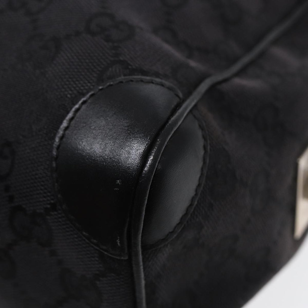GUCCI GG Canvas Hand Bag Black Silver 000 0851 86898