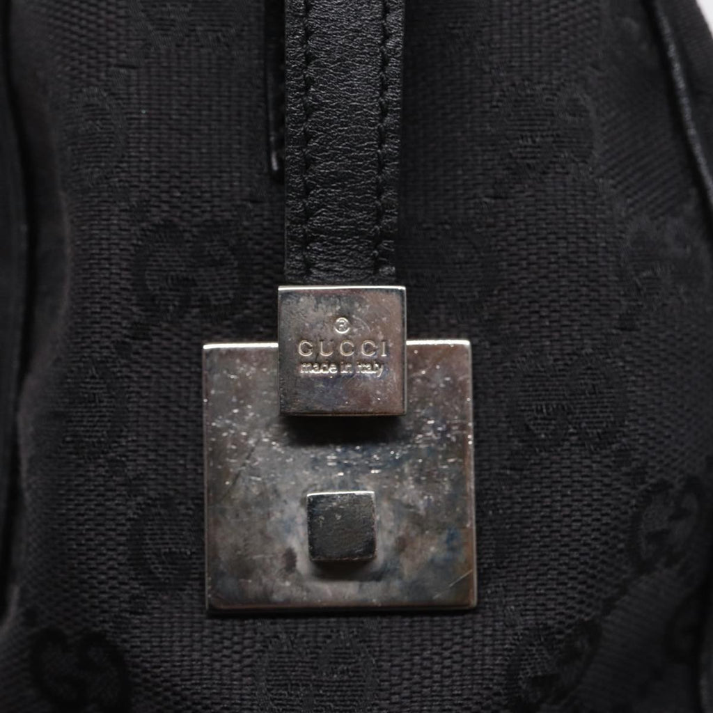 GUCCI GG Canvas Hand Bag Black Silver 000 0851 86898