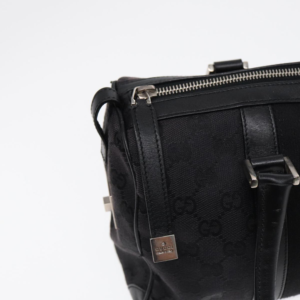 GUCCI GG Canvas Hand Bag Black Silver 000 0851 86898