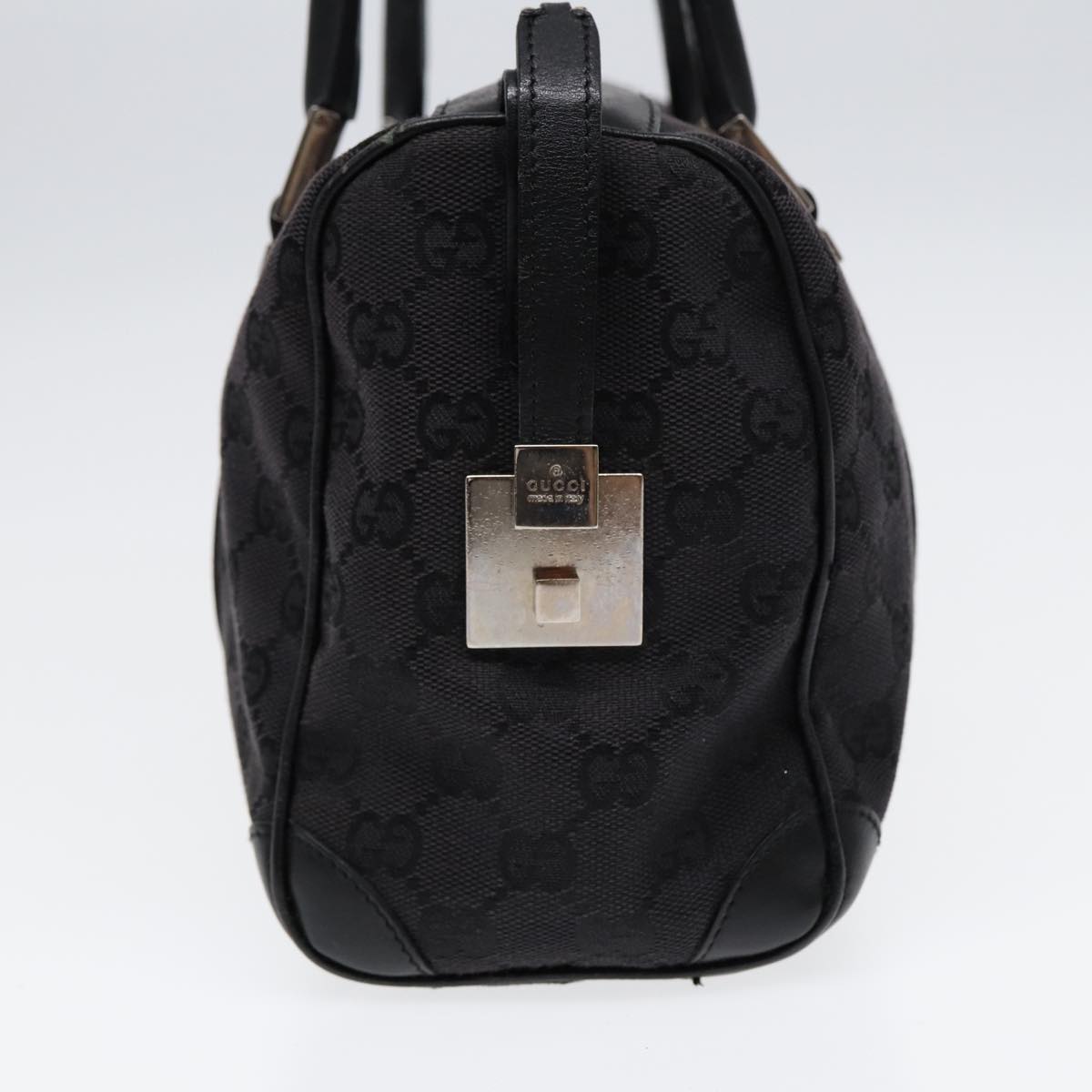 GUCCI GG Canvas Hand Bag Black Silver 000 0851 86898