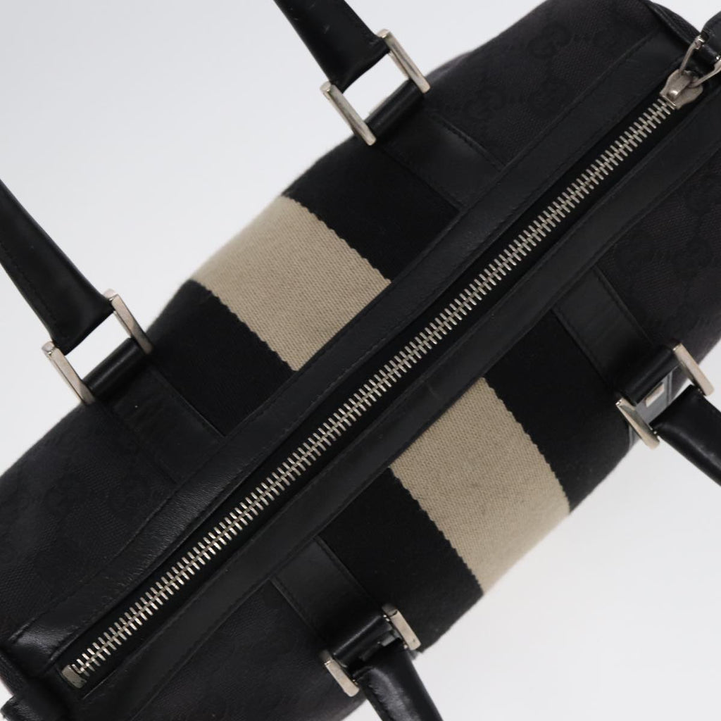 GUCCI GG Canvas Hand Bag Black Silver 000 0851 86898