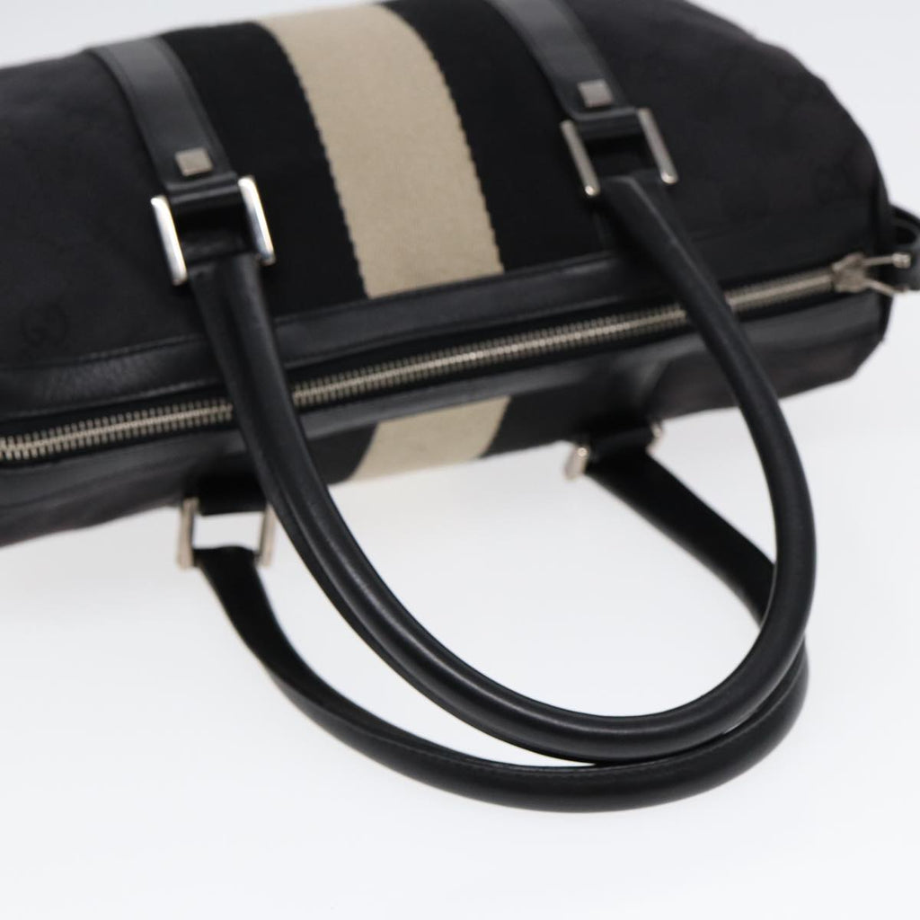 GUCCI GG Canvas Hand Bag Black Silver 000 0851 86898