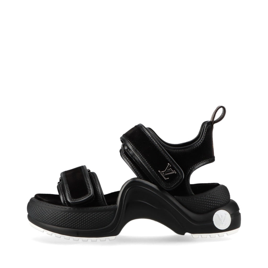 Louis Vuitton LV Lighting Line 23 Years White x Leather Sandals EU34  Black CL0233 LV Logo Berklo Strap Box  Bag