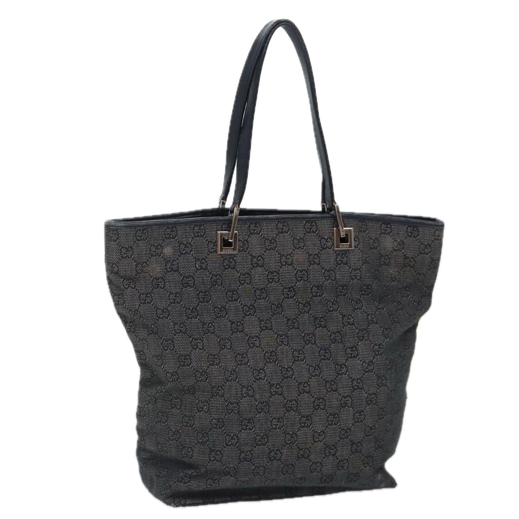 GUCCI GG Canvas Tote Bag Gray Silver 31243 86900