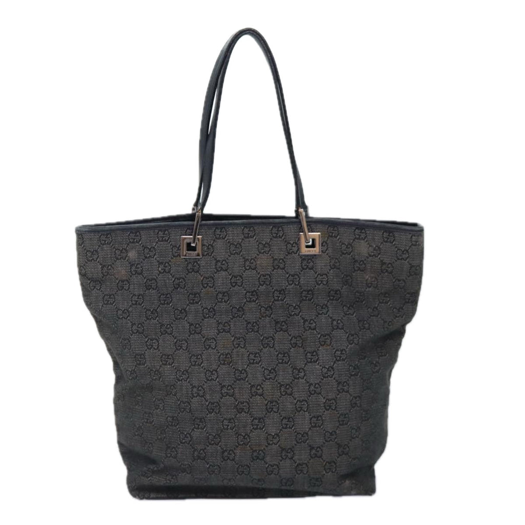 GUCCI GG Canvas Tote Bag Gray Silver 31243 86900