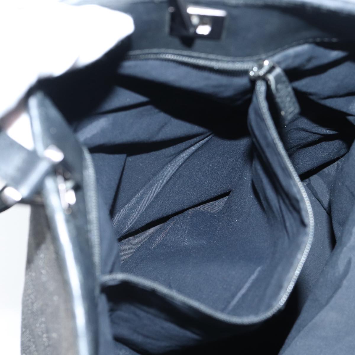 GUCCI GG Canvas Tote Bag Gray Silver 31243 86900
