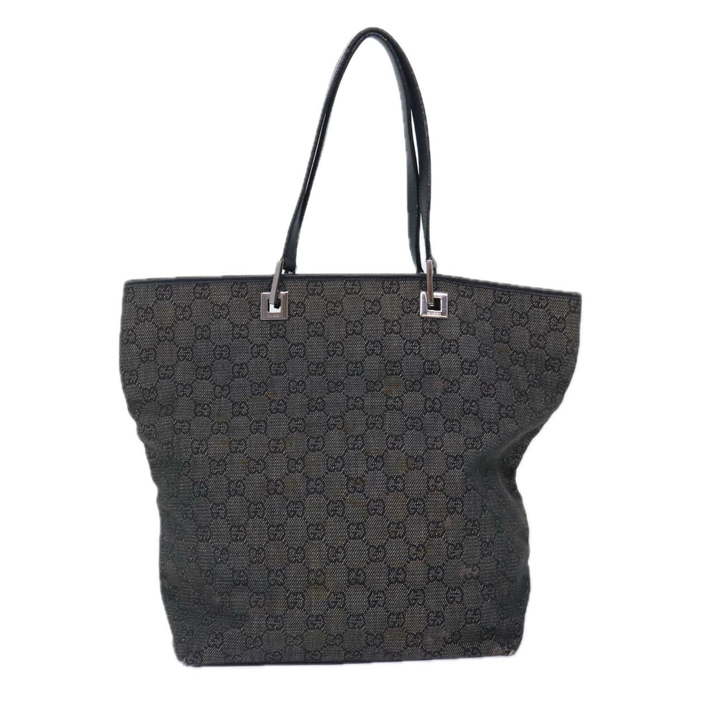 GUCCI GG Canvas Tote Bag Gray Silver 31243 86900