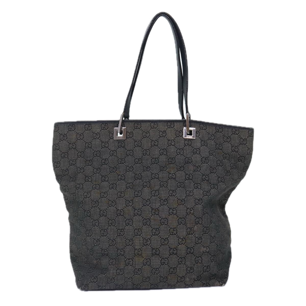 GUCCI GG Canvas Tote Bag Gray Silver 31243 86900